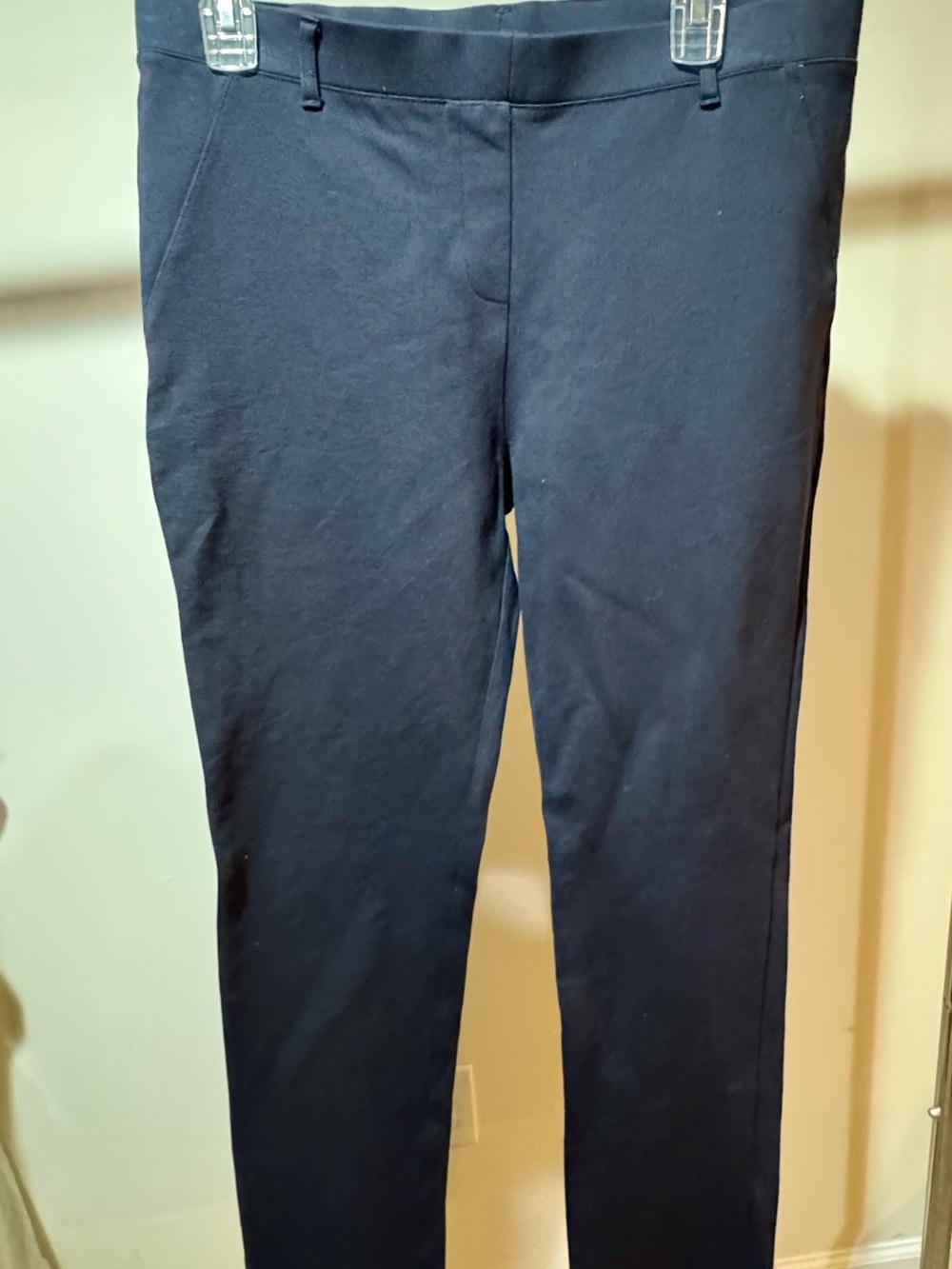 Quince Navy Boot-Cut Pull-On Stretch Pants - with belt loops!